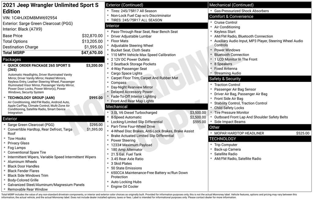 Used 2021 Jeep Wrangler Unlimited Sport image 31