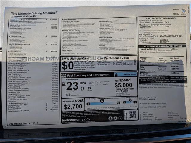 Used 2026 BMW X7 xDrive40i w/ M Sport Package AWD/4WD image 18