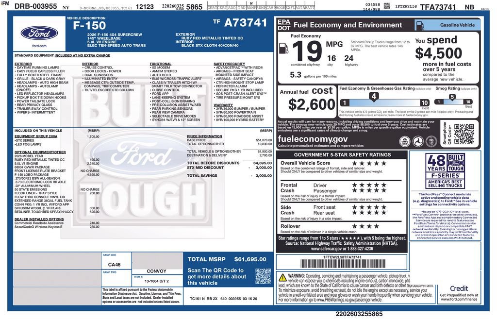 Used 2026 Ford F150 STX w/ F-150 LOBO Package AWD/4WD image 37