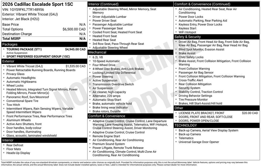 Certified 2026 Cadillac Escalade Sport w/ Touring Package AWD/4WD image 32