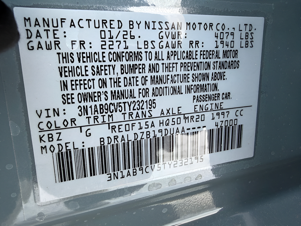 Certified 2026 Nissan Sentra SV w/ Floor Mat Package FWD image 29