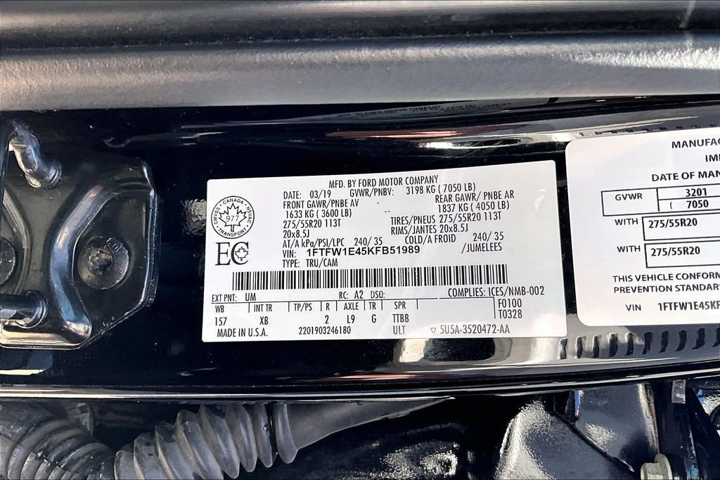 Used 2019 Ford F150 XLT w/ Equipment Group 302A Luxury AWD/4WD image 18
