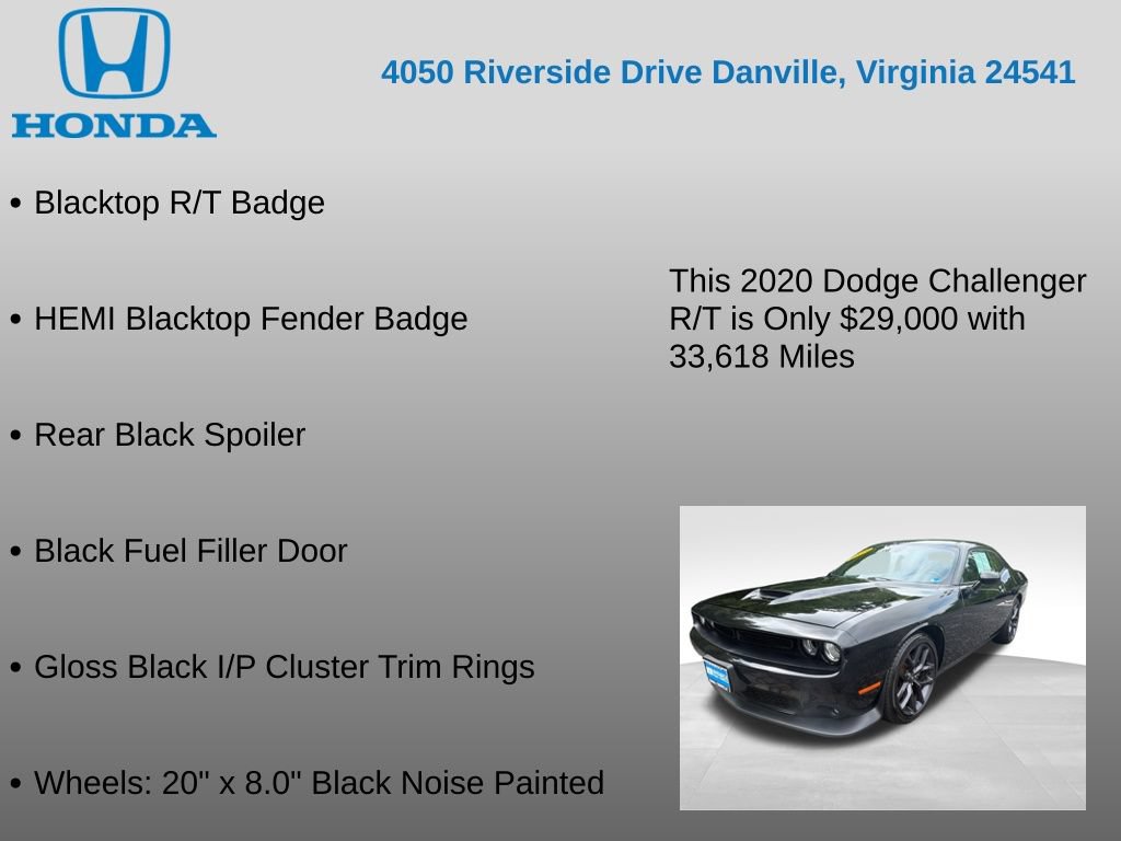 Used 2020 Dodge Challenger R/T w/ Blacktop Package RWD image 17