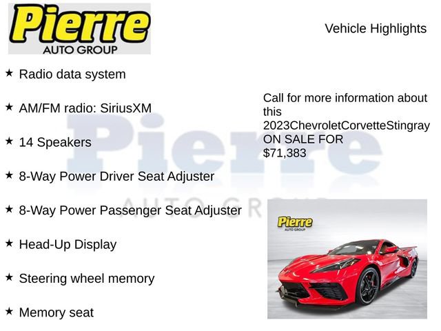 Used 2023 Chevrolet Corvette Stingray Preferred Cpe w/ Z51 Performance Package RWD image 14