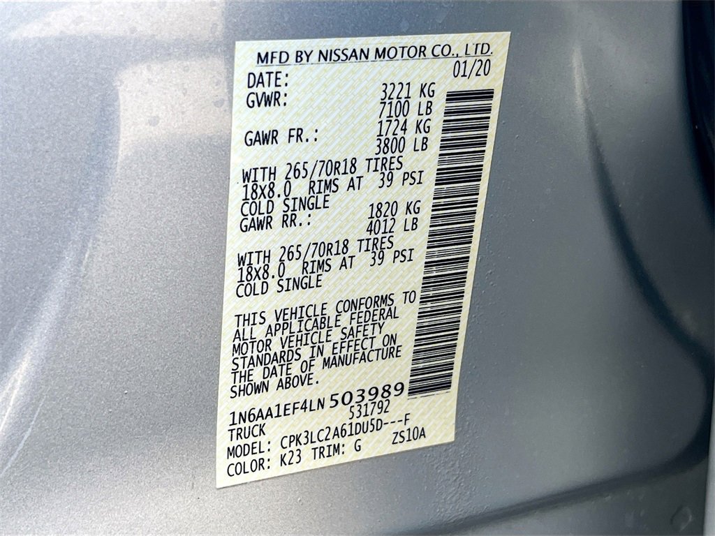 Used 2020 Nissan Titan SV w/ SV Convenience Package image 32