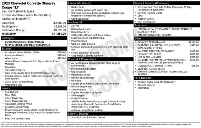 Used 2023 Chevrolet Corvette Stingray Coupe w/ 1LT image 7