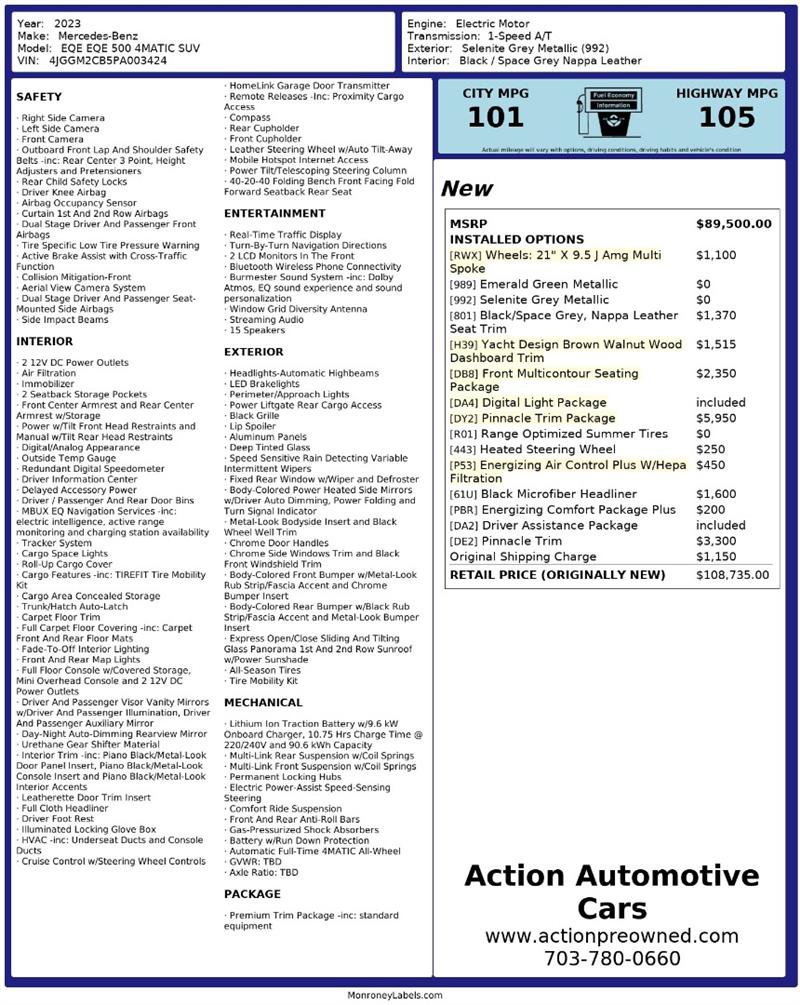 Used 2023 Mercedes-Benz EQE 500 4MATIC SUV image 2