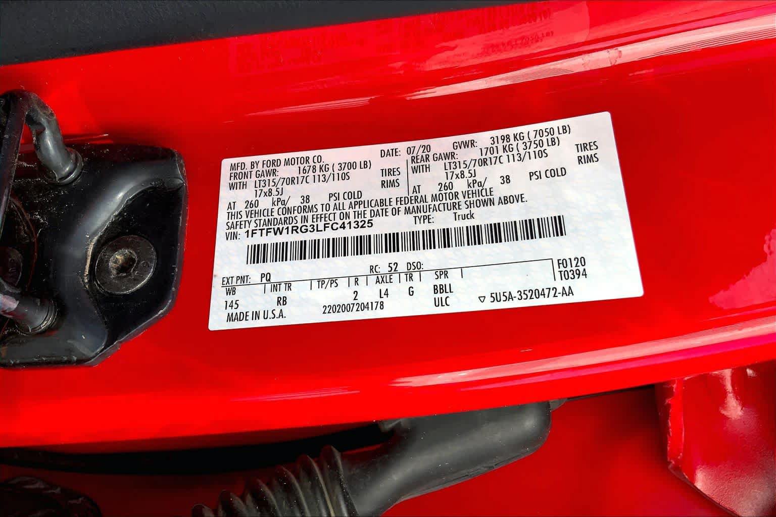 Used 2020 Ford F150 Raptor w/ Equipment Group 801A Mid AWD/4WD image 34