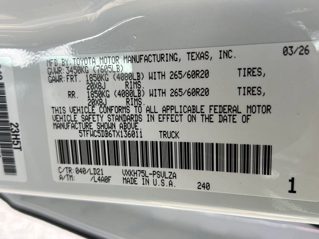 New 2026 Toyota Tundra Limited w/ Limited PVM Package AWD/4WD image 26