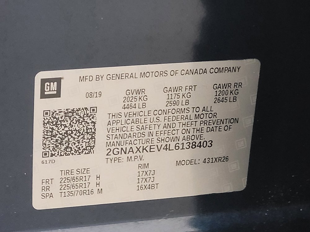 Used 2020 Chevrolet Equinox LT w/ LPO, Floor Liner Package image 33