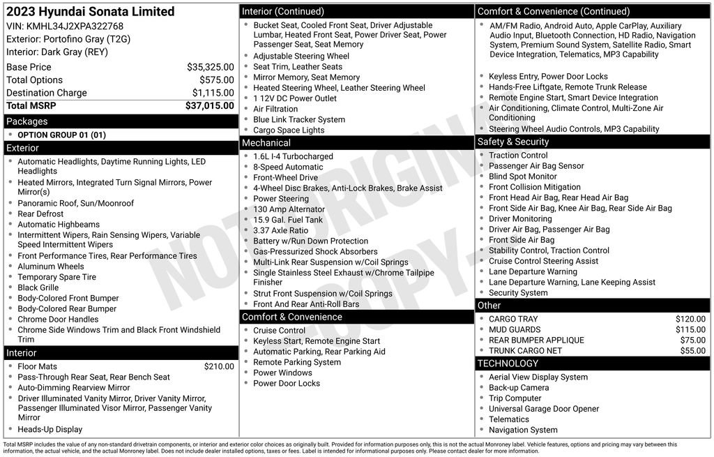 Certified 2023 Hyundai Sonata Limited FWD image 33