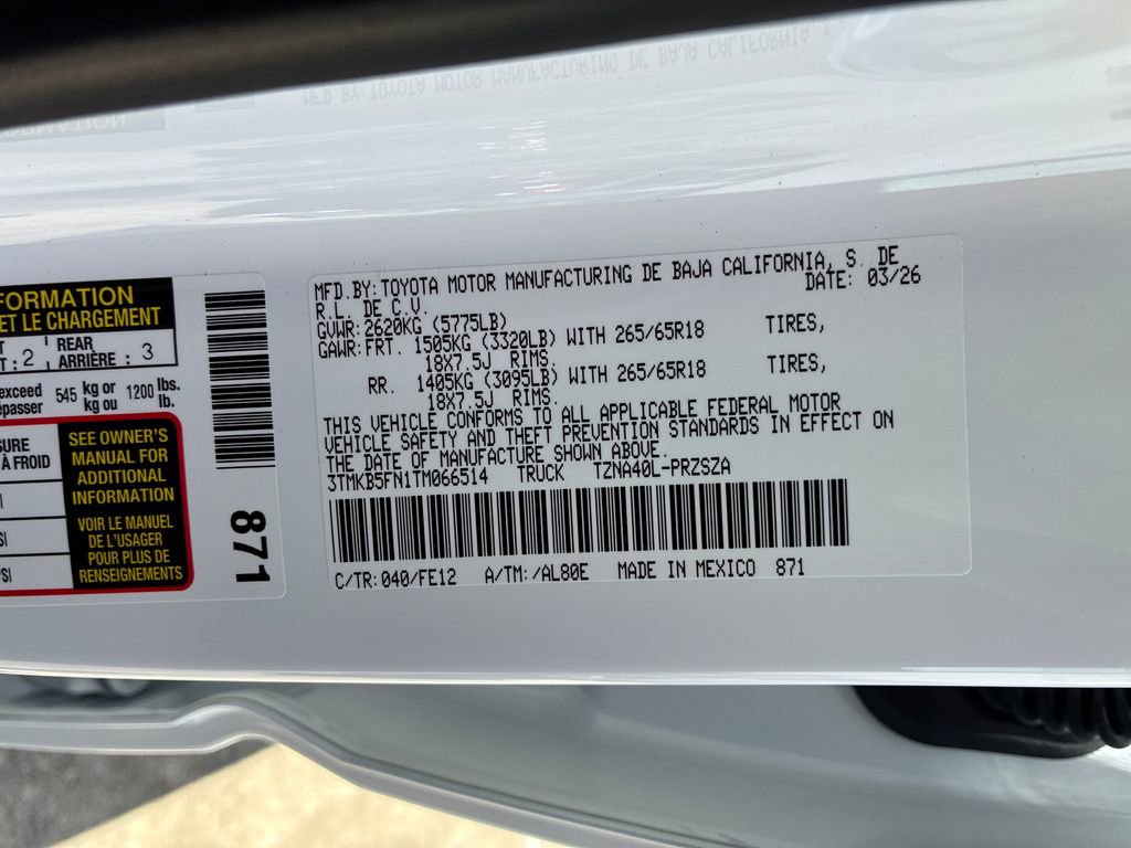 New 2026 Toyota Tacoma TRD Sport image 34