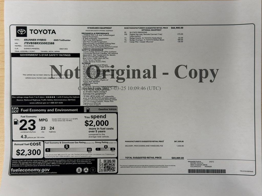 Used 2025 Toyota 4Runner Trailhunter AWD/4WD image 45