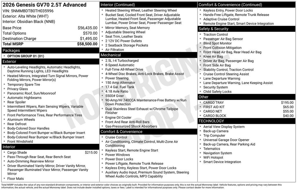 Certified 2026 Genesis GV70 2.5T Advanced AWD/4WD image 18