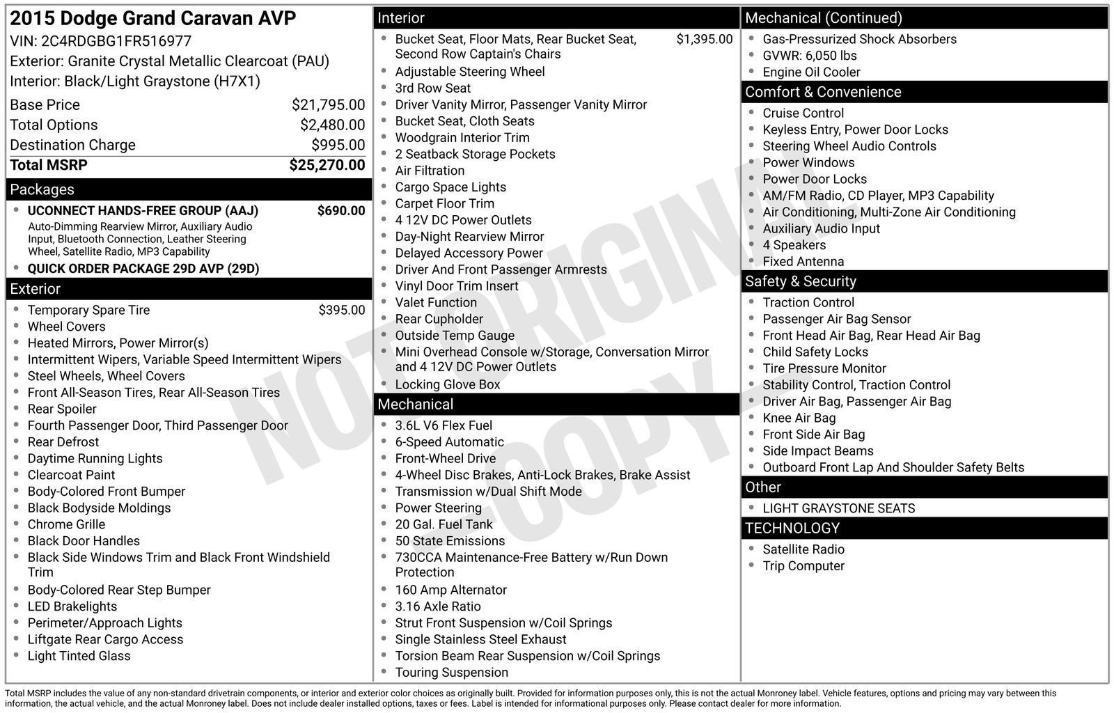 Used 2015 Dodge Grand Caravan American Value Package w/ UConnect Hands-Free Group image 31