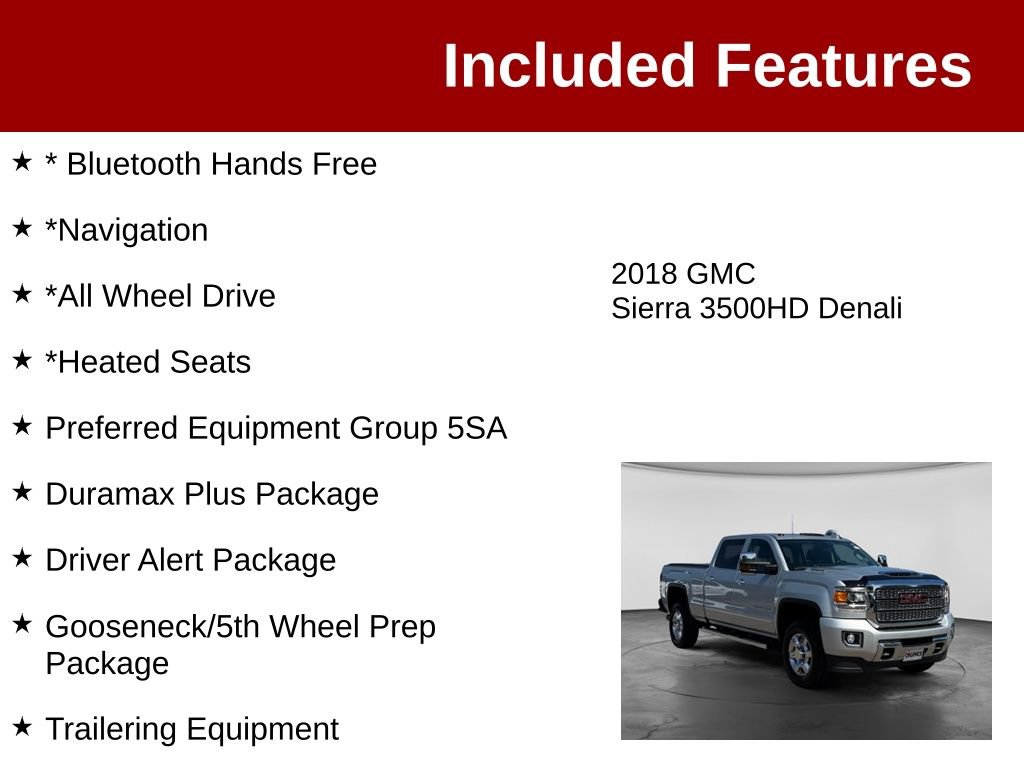 Used 2018 GMC Sierra 3500 Denali w/ Duramax Plus Package AWD/4WD image 3