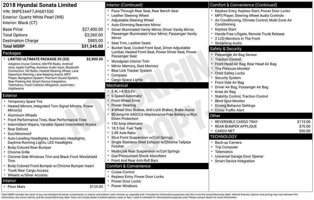 Used 2018 Hyundai Sonata Limited w/ Limited Ultimate Package 03 image 6