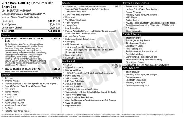 Certified 2017 RAM 1500 Big Horn AWD/4WD image 30