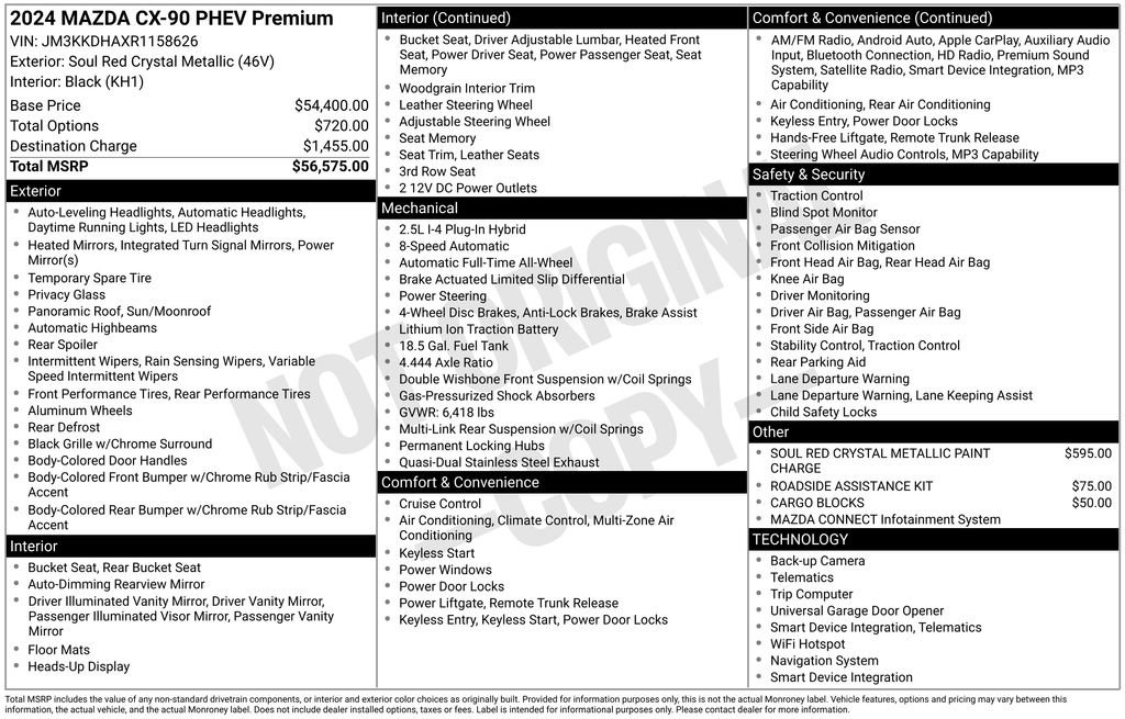 Certified 2024 MAZDA CX-90 Plug-In Hybrid w/ Premium Pkg image 5