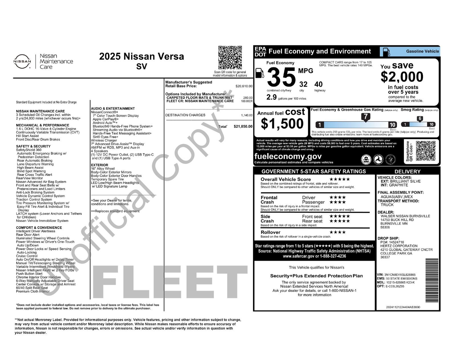 Used 2025 Nissan Versa SV FWD image 11