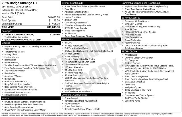 Used 2025 Dodge Durango GT w/ Trailer Tow Group IV AWD/4WD image 26