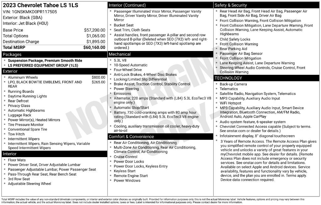 Used 2023 Chevrolet Tahoe LS AWD/4WD image 4