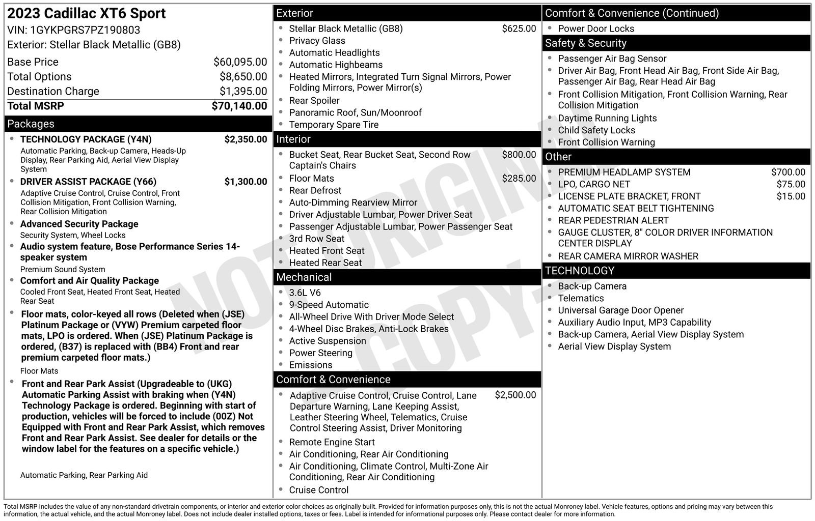 Certified 2023 Cadillac XT6 Sport w/ Technology Package AWD/4WD image 39