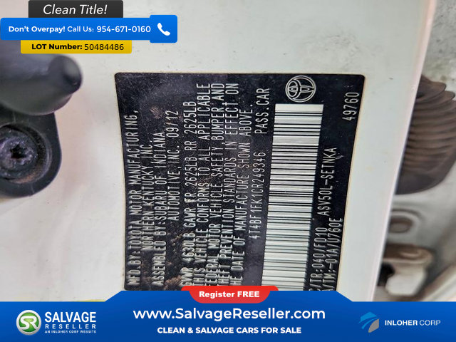 Used 2012 Toyota Camry LE FWD image 16