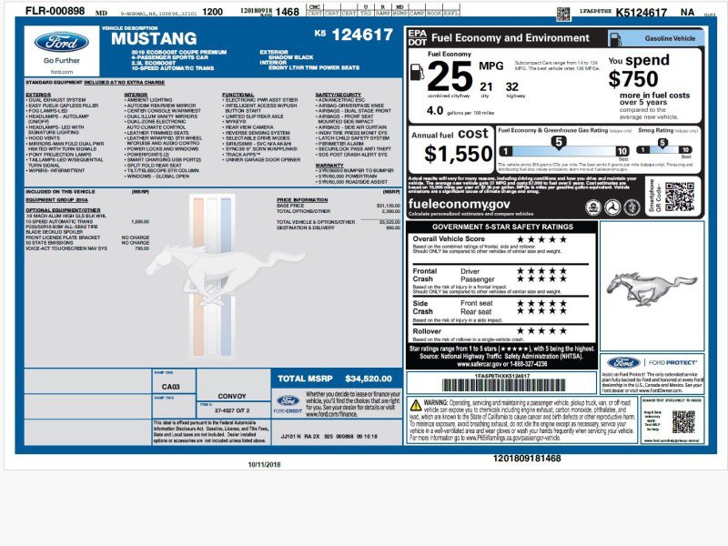 Used 2019 Ford Mustang Premium RWD image 2