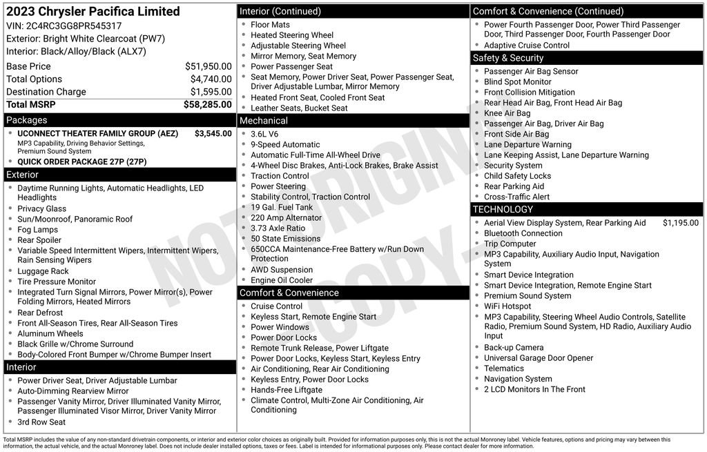 Used 2023 Chrysler Pacifica Limited w/ Uconnect Theater Family Group AWD/4WD image 26