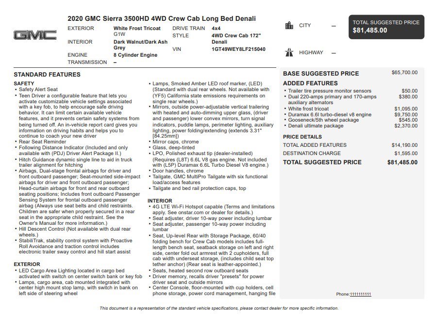 Certified 2020 GMC Sierra 3500 Denali w/ Denali Ultimate Package AWD/4WD image 35