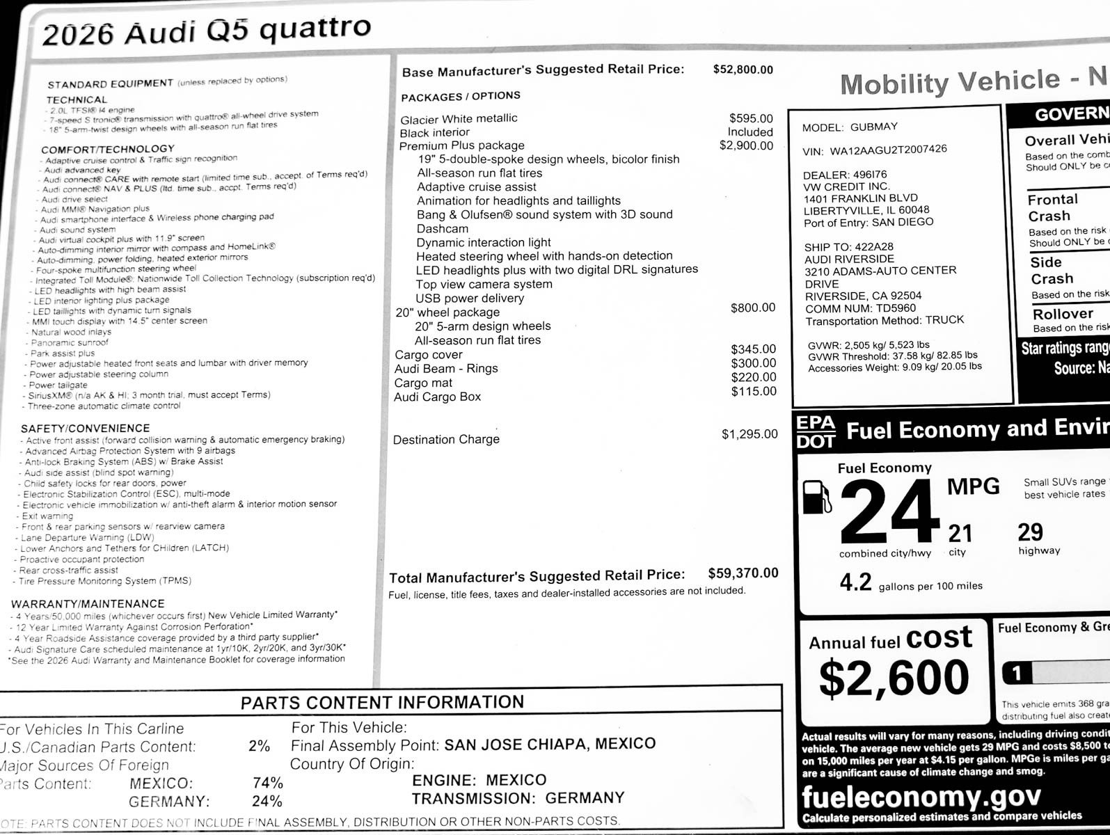 Certified 2026 Audi Q5 Premium AWD/4WD image 24