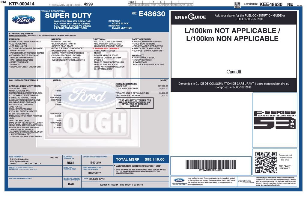 Used 2019 Ford F350 Platinum w/ Platinum Ultimate Package image 49