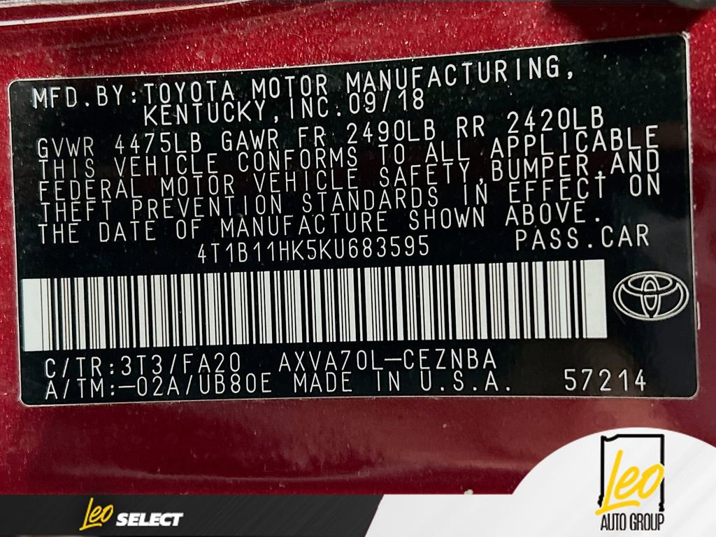 Used 2019 Toyota Camry LE image 29