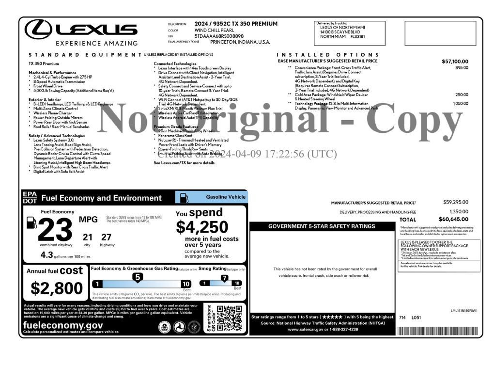 Used 2024 Lexus TX 350 FWD w/ Technology Package image 2