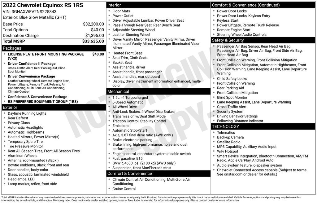Certified 2022 Chevrolet Equinox RS AWD/4WD image 35