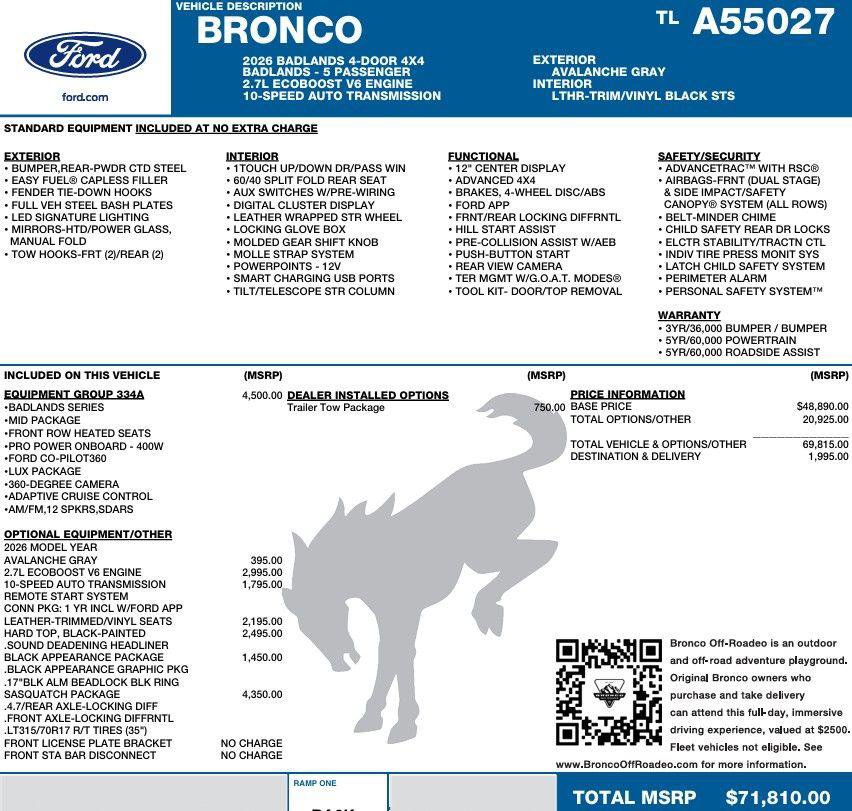 New 2026 Ford Bronco Badlands image 2