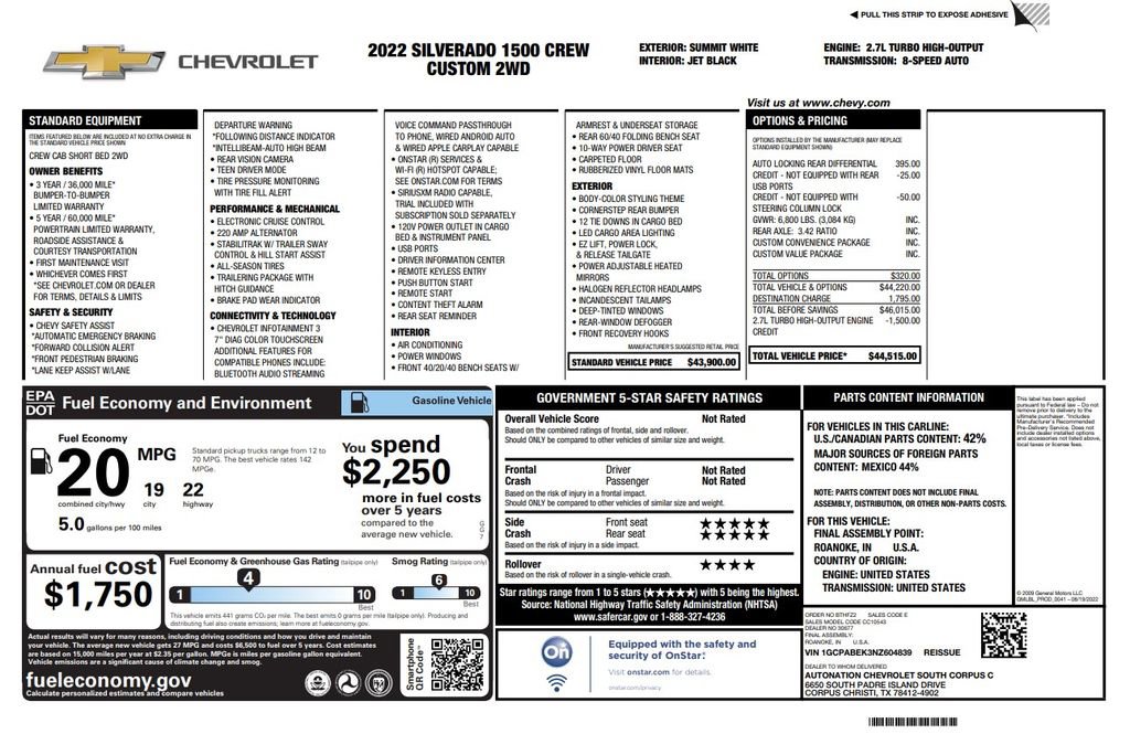 Used 2022 Chevrolet Silverado 1500 Custom image 3