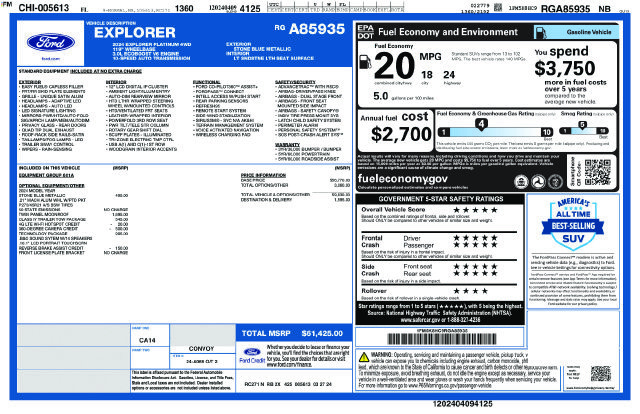 Certified 2024 Ford Explorer Platinum w/ Technology Package AWD/4WD image 6