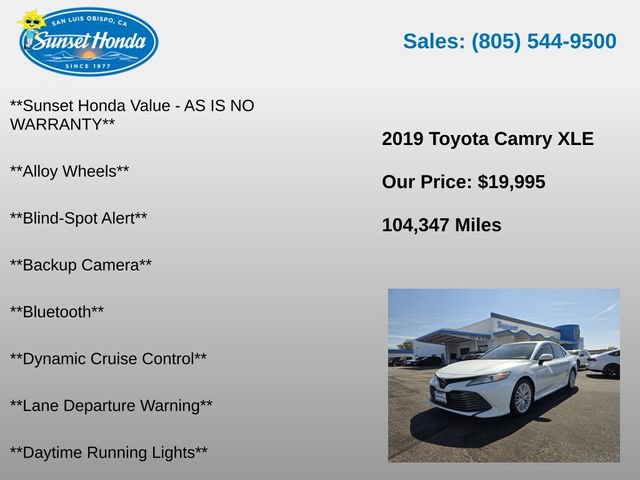 Used 2019 Toyota Camry XLE w/ Protection Package (Q2) FWD image 5