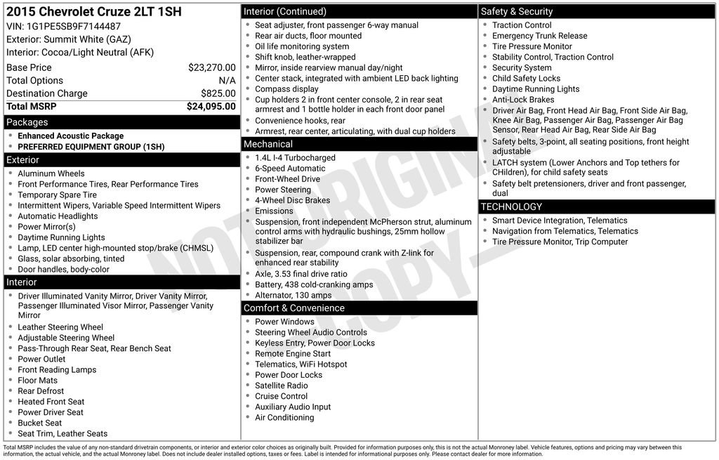 Used 2015 Chevrolet Cruze LT FWD image 37