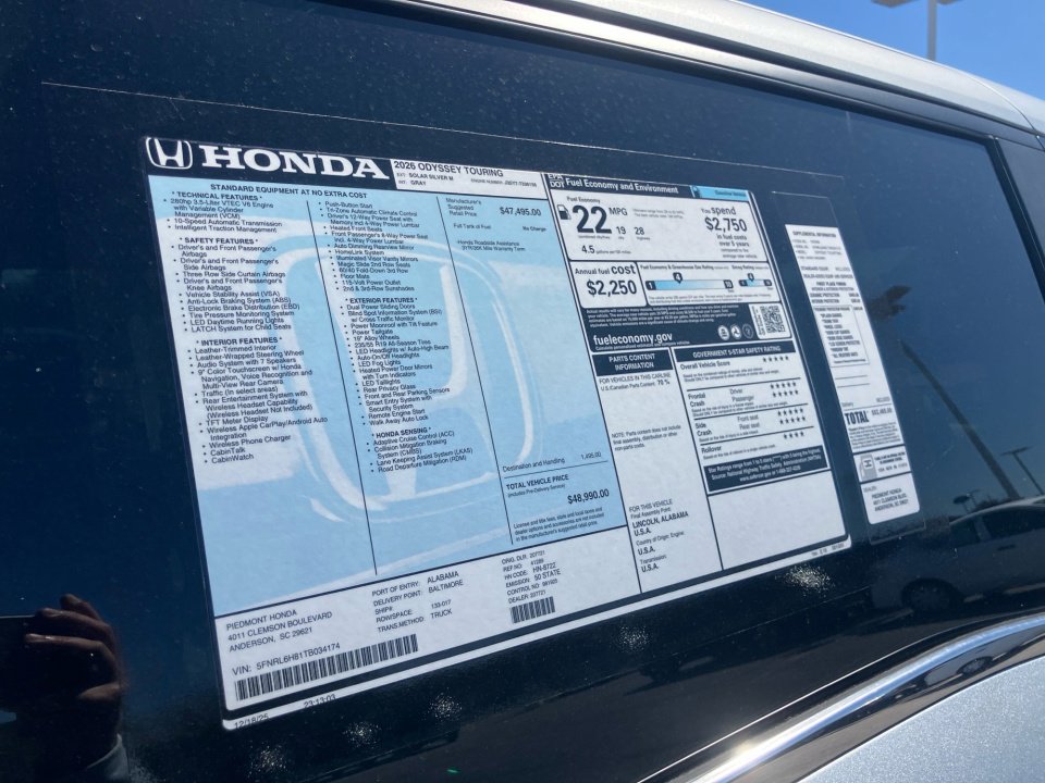 New 2026 Honda Odyssey Touring image 33