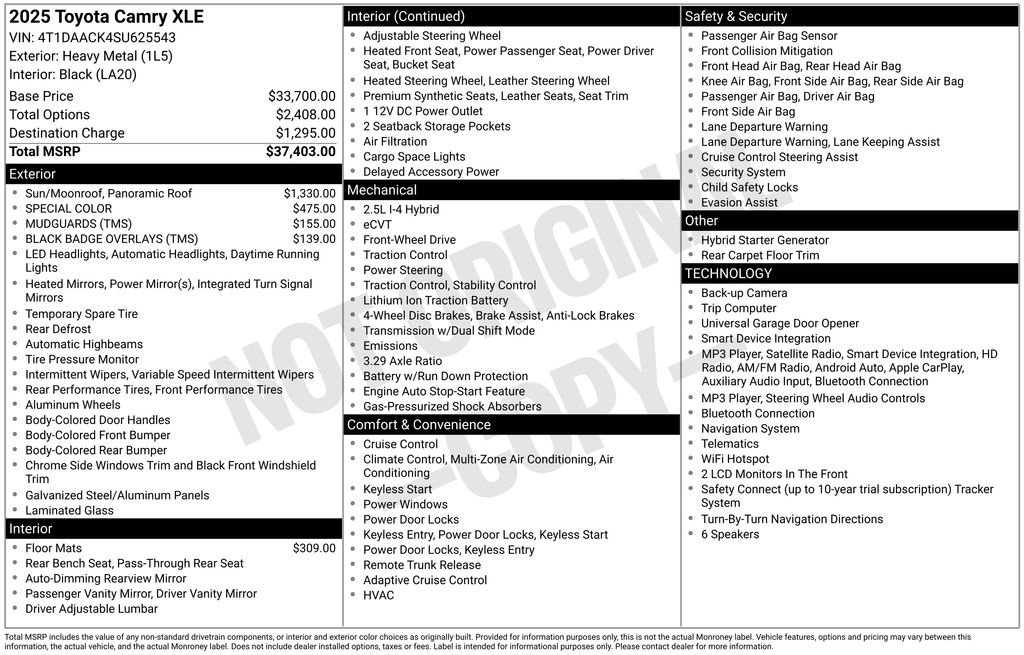 Certified 2025 Toyota Camry XLE FWD image 22
