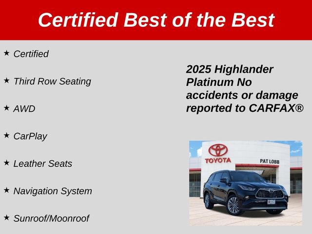 Certified 2025 Toyota Highlander Platinum AWD/4WD image 40