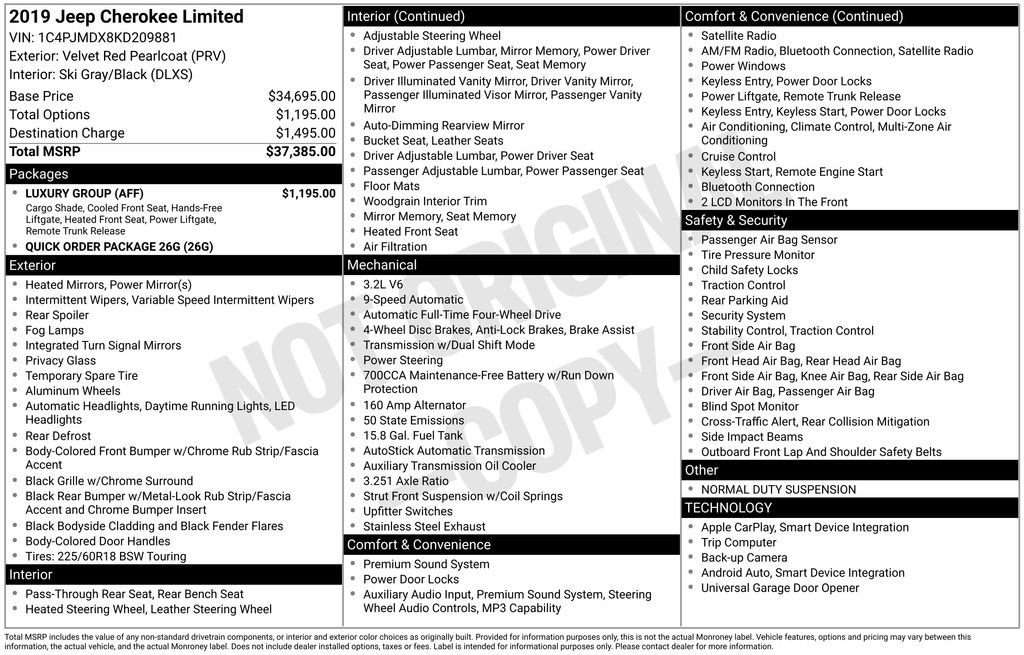 Used 2019 Jeep Cherokee Limited w/ Luxury Group image 4