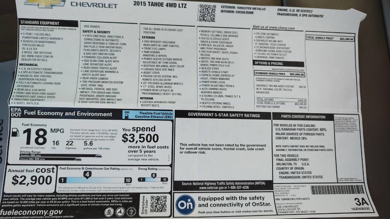 Used 2015 Chevrolet Tahoe LTZ image 11