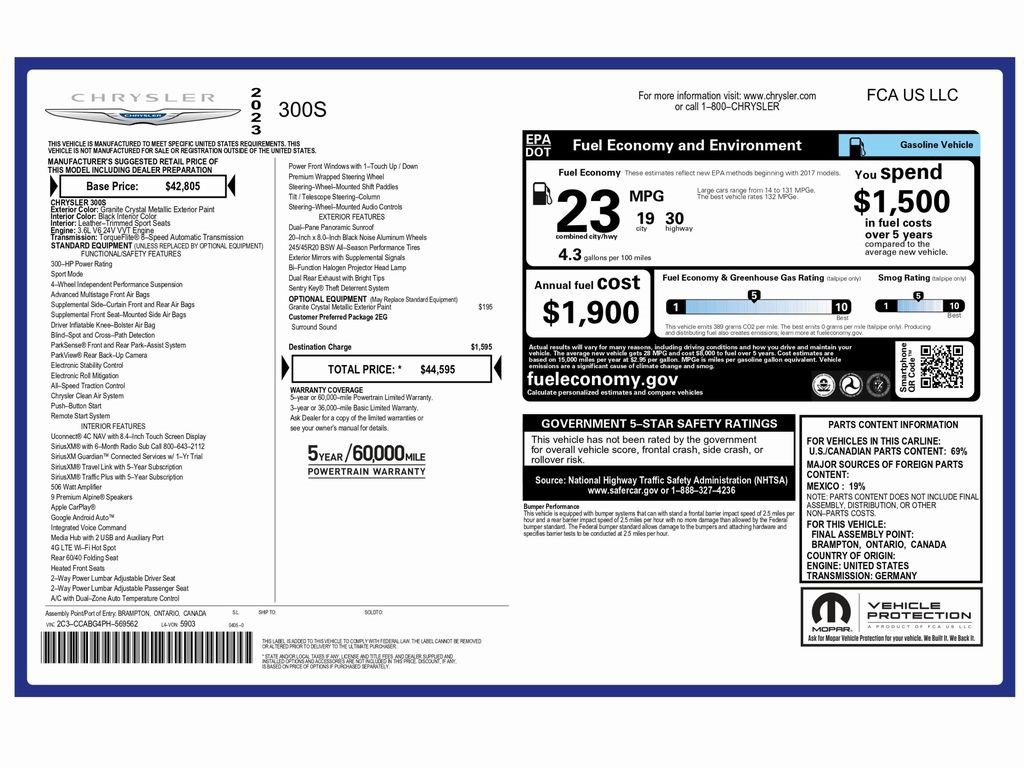 Used 2023 Chrysler 300 S image 2