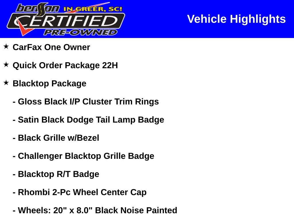 Certified 2023 Dodge Challenger R/T w/ Blacktop Package RWD image 2