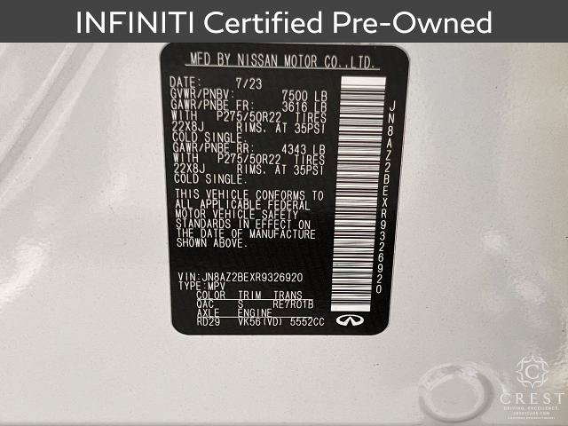 Certified 2024 INFINITI QX80 Sensory AWD/4WD image 30