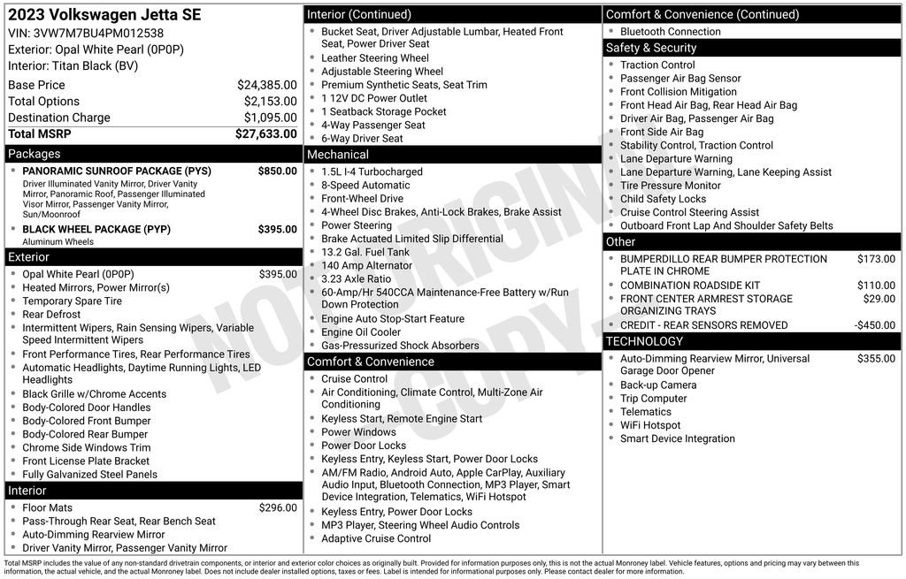 Certified 2023 Volkswagen Jetta SE w/ Panoramic Sunroof Package image 13